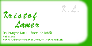 kristof lamer business card