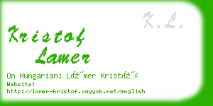 kristof lamer business card